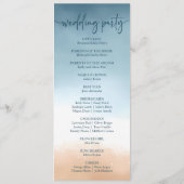 Elegante Blue Ocean Beach Shore Sand Wedding Programm (Rückseite)