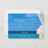 Elegante Blue Ocean Beach Summer Save the Date Car (Rückseite)