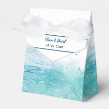 Elegante Blue Ocean Gastgeschenk Hochzeit Box