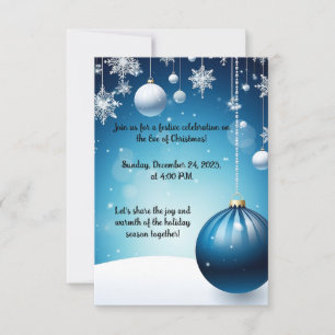 Elegante Blue Ornament Einladung