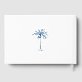 Elegante Blue Palm Tropical Beach Hochzeit Gästebuch (Rückseite)