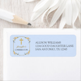 Elegante Blue Peach Floral Bestätigung