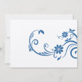 Elegante Blue Peacock Flat Save the Date Card (Rückseite)