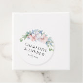 Elegante Blue Pink Blume Hochzeit Geschenkanhänger (Beispiel)