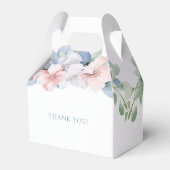 Elegante Blue Pink Blume Hochzeit Geschenkschachtel (Rückseite)