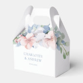 Elegante Blue Pink Blume Hochzeit Geschenkschachtel (Vorderseite)