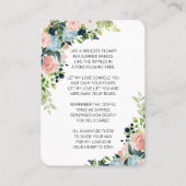 Elegante Blue Pink Rose Foto Gedenkkarte Visitenkarte (Rückseite)