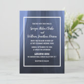 Elegante Blue Romantic Wedding Invitation Card Dankeskarte (Stehend Vorderseite)