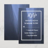 Elegante Blue Romantic Wedding RSVP Card Einladung (Vorne/Hinten)