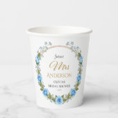 Elegante Blue Rose & Baby's Atem Pappbecher (Rückseite)