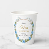 Elegante Blue Rose & Baby's Atem Pappbecher (Vorderseite)