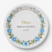 Elegante Blue Rose & Baby's Atem Pappteller (Vorderseite)