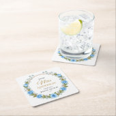 Elegante Blue Rose & Baby's Atem Rechteckiger Pappuntersetzer (Vor Ort)