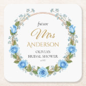 Elegante Blue Rose & Baby's Atem Rechteckiger Pappuntersetzer (Vorderseite)