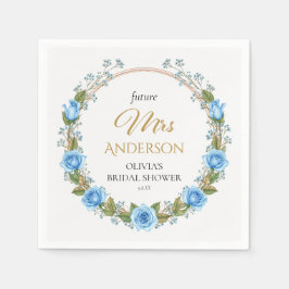 Elegante Blue Rose & Baby's Atem Serviette