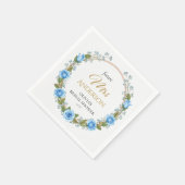 Elegante Blue Rose & Baby's Atem Serviette (Ecke)