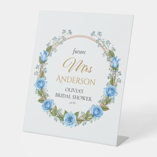 Elegante Blue Rose & Baby's Atem Sockelschild (Vorderseite)