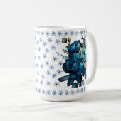 Elegante Blue Rose Bouquet Tasse (VorderseiteRechts)