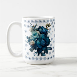 Elegante Blue Rose Bouquet Tasse