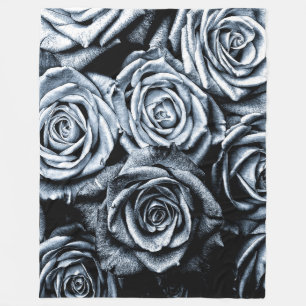 Elegante Blue Rose Fleecedecke