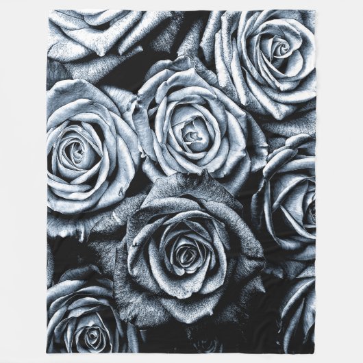Elegante Blue Rose Fleecedecke (Vorderseite)