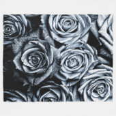 Elegante Blue Rose Fleecedecke (Vorderseite (Horizontal))