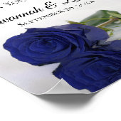 Elegante Blue Rose Geschenke & Karten Hochzeitszei Poster (Ecke)