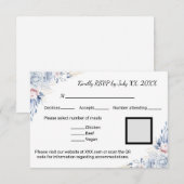 Elegante Blue Rose RSVP Karte (Vorne/Hinten)
