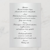 Elegante Blue Rose Wedding Menu Card Menükarte (Rückseite)
