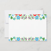 Elegante Blue Rote Rosen Botanische Hochzeit mit F RSVP Karte (Rückseite)