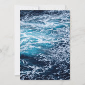 Elegante Blue Sea Waves Summer Beach Hochzeit Einladung (Rückseite)