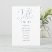 Elegante Blue Seating Chart Tischnummer (Stehend Vorderseite)