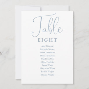 Elegante Blue Seating Chart Tischnummer
