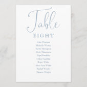 Elegante Blue Seating Chart Tischnummer (Vorderseite)