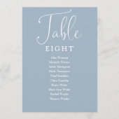 Elegante Blue Seating Chart Tischnummer (Vorderseite)