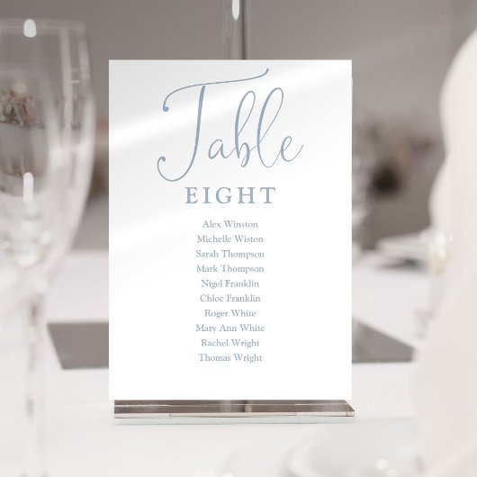 Elegante Blue Seating Chart Tischnummer