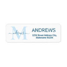 Elegante Blue Signature Address Labels