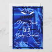 Elegante Blue Silk Wedding Einladungskarten UAWG (Vorderseite)