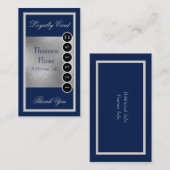Elegante Blue & Silver Loyalty Card 2 Treuekarte (Vorne/Hinten)