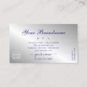 Elegante Blue Silver Sparkling Diamonds mit Logo Visitenkarte (Rückseite)