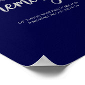 Elegante Blue Silver Wedding Memorial Sign Poster (Ecke)