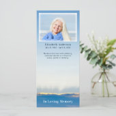 Elegante Blue Sky Beerdigung Gedenkkarte Karte (Stehend Vorderseite)