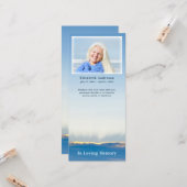 Elegante Blue Sky Beerdigung Gedenkkarte Karte (Vorderseite/Rückseite Beispiel)