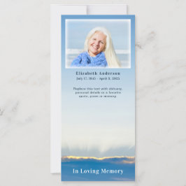 Elegante Blue Sky Beerdigung Gedenkkarte Karte