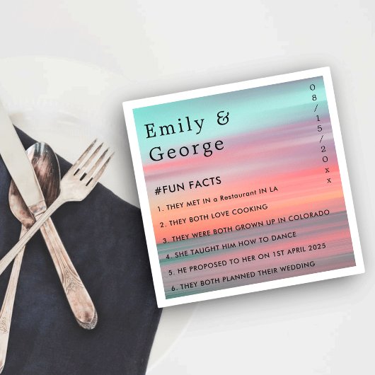 Elegante Blue Sky Romantic Sunset Beach Wedding Serviette