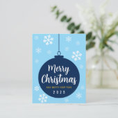 Elegante Blue Snowflake Weihnachten (Stehend Vorderseite)