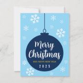 Elegante Blue Snowflake Weihnachten (Vorderseite)
