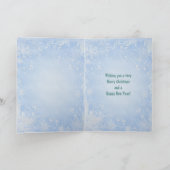 Elegante Blue Snowflakes & Sequins Weihnachten (Innenseite)