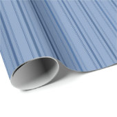 Elegante Blue Stripes Wrapping Paper Roll Geschenkpapier (Rolleneckpunkt)