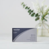 Elegante Blue Striping Business Card Visitenkarte (Stehend Vorderseite)